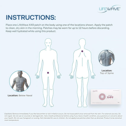 LifeWave X49 Patches - Promotes Performance, Strength & Stamina - Supports Maintaining a Healthy Weight Through Diet and Exercise Programs - No Drugs or Stimulants - Non-Transdermal - 30 Patches